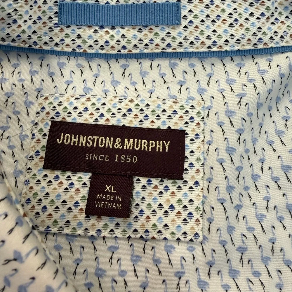Johnston & Murphy White and Blue Patterned Shirt - Picture 2 of 4